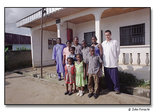 Alex with his Bafia family, Mora, Cameroon, Africa