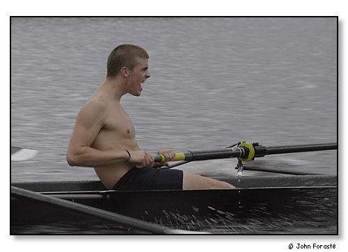 Brown University rower. Seekonk River, Providence, Rhode Island. May 2003.