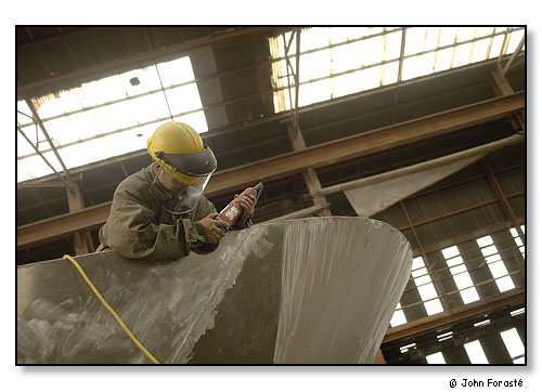 Shipbuilder. Warren, Rhode Island. May 2003.