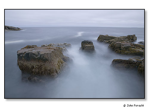 Surf and rocks at dusk. September 2007.