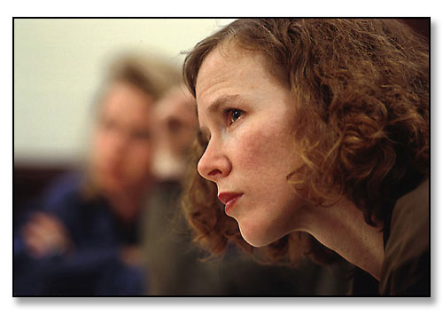 Carolyn Dean, Professor of Modern Culture & Media, teaching seminar on The History of the Body. <br>Brown University, Providence, Rhode Island. December 1993.