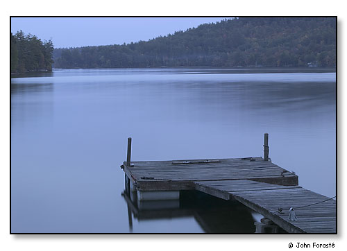 Dock at dusk. Squam Lake, New Hampshire. October 2004.