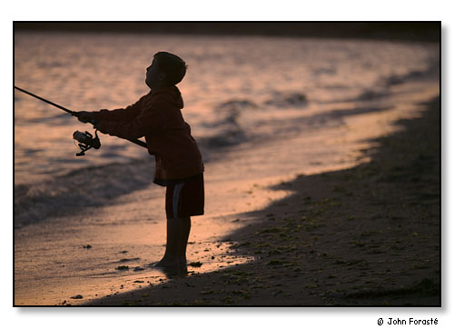 Boy fishing. September 2004.