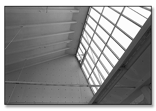 Detail of skylight and ceiling. <br>Studio, List Art Building, Brown University, Providence, Rhode Island. April 1991.