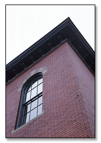 Detail of Salomon Hall (originally Rogers Hall) built in 1862. <br>Brown University, Providence, Rhode Island. April 1991.