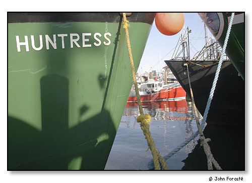 Huntress, commercial fishing trawler. Port of Galilee, Narragansett, Rhode Island. May 2003.