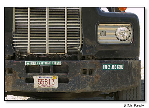 Trucks are beautiful. Trees are cool. East Providence, Rhode Island. September 2005.