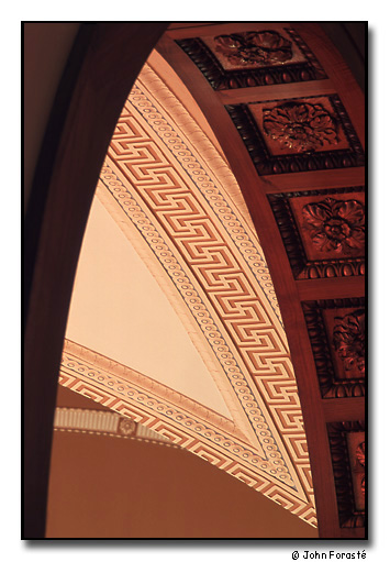 Detail of library ceiling. <br>Olin Memorial Library, Wesleyan University, Middletown, Connecticut. October 2001.