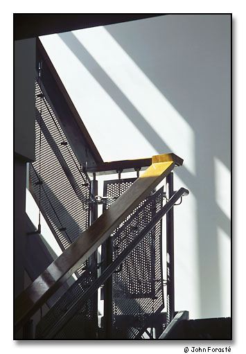 Detail in newly renovated arts building. <br>Watson Fine Arts Building, Wheaton College, Norton, Massachusetts. April 2002.